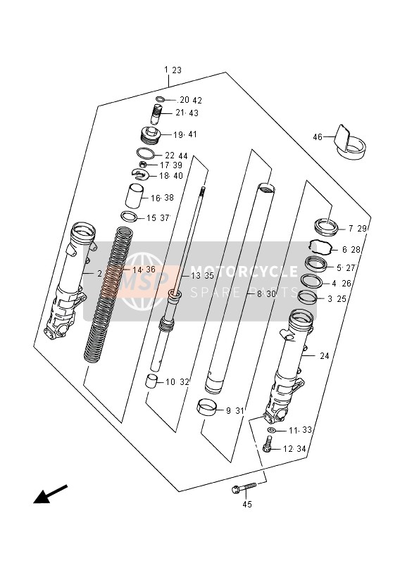 Suzuki GSX1250FA 2016 Front Fork Damper for a 2016 Suzuki GSX1250FA