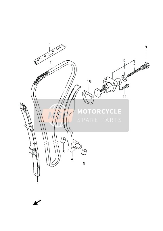 Suzuki GSF1250SA BANDIT 2014 Catena a camme per un 2014 Suzuki GSF1250SA BANDIT