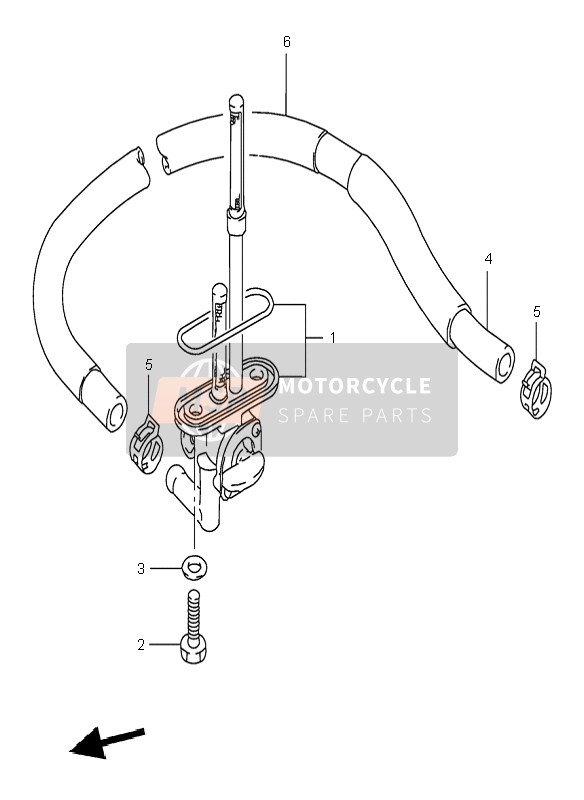 Suzuki VS800 INTRUDER 1996 Robinet de carburant pour un 1996 Suzuki VS800 INTRUDER