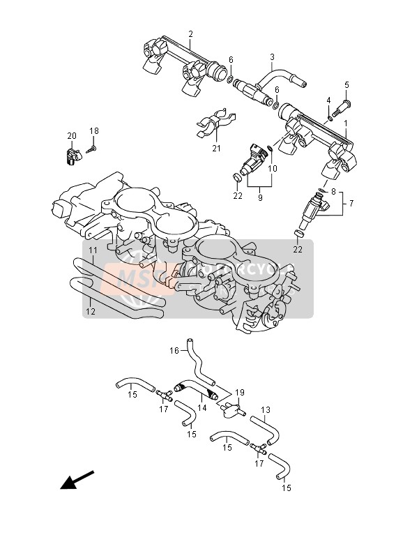 Suzuki GSX-R600 2016 Throttle Body Hose & Joint for a 2016 Suzuki GSX-R600