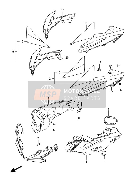 9468214J01YKV, Cover,Intake,L, Suzuki, 1