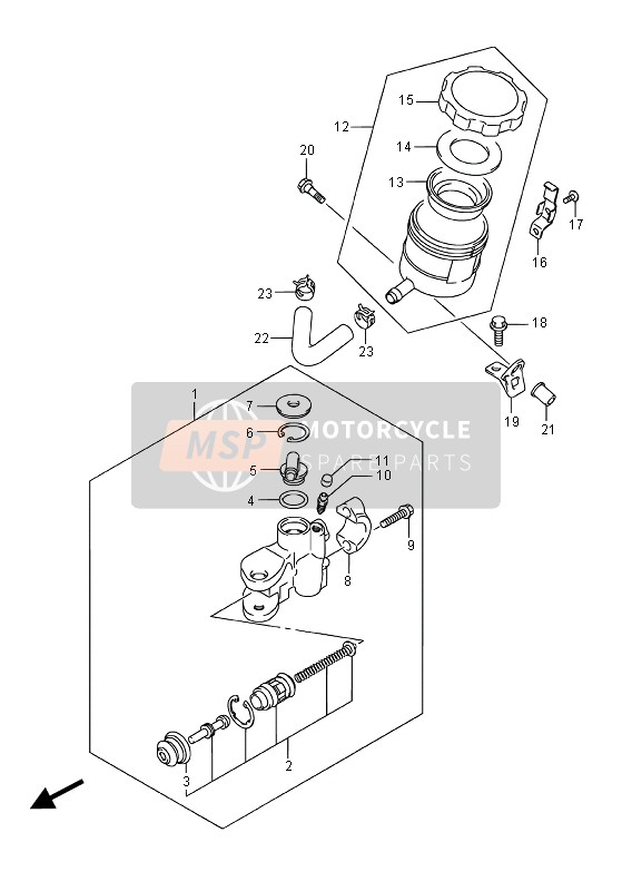 Suzuki GSX-R600 2016 Front Master Cylinder for a 2016 Suzuki GSX-R600