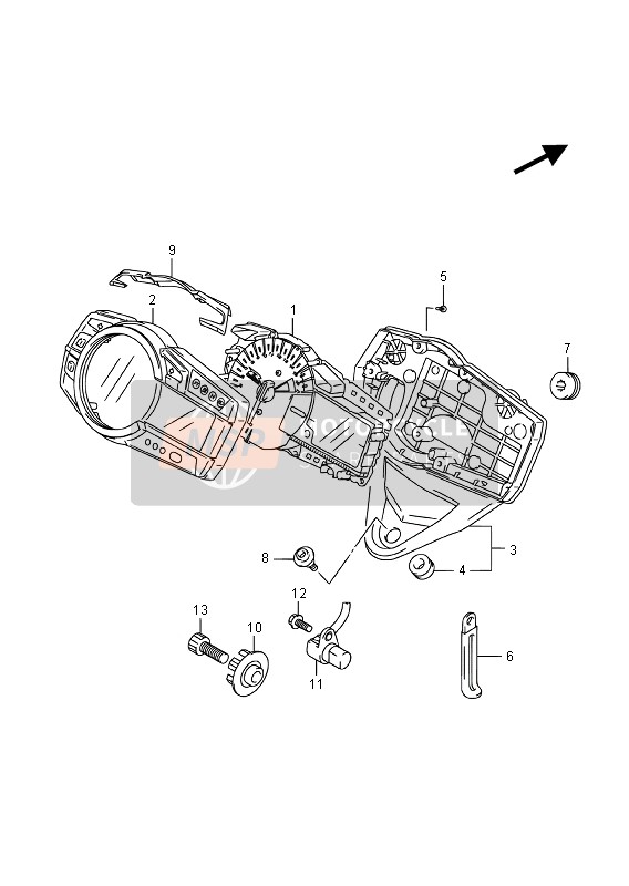 Suzuki GSX-R750 2016 Snelheidsmeter voor een 2016 Suzuki GSX-R750