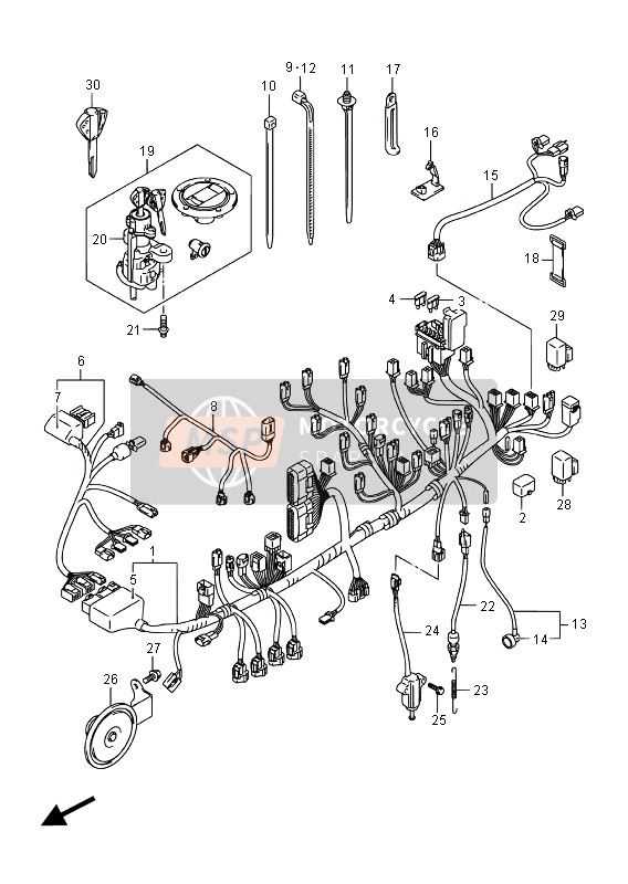 Suzuki GSX-R750 2016 Wiring Harness for a 2016 Suzuki GSX-R750