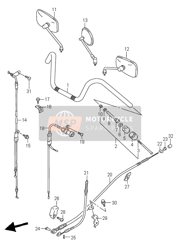 Suzuki VS800 INTRUDER 1996 Handlebar for a 1996 Suzuki VS800 INTRUDER