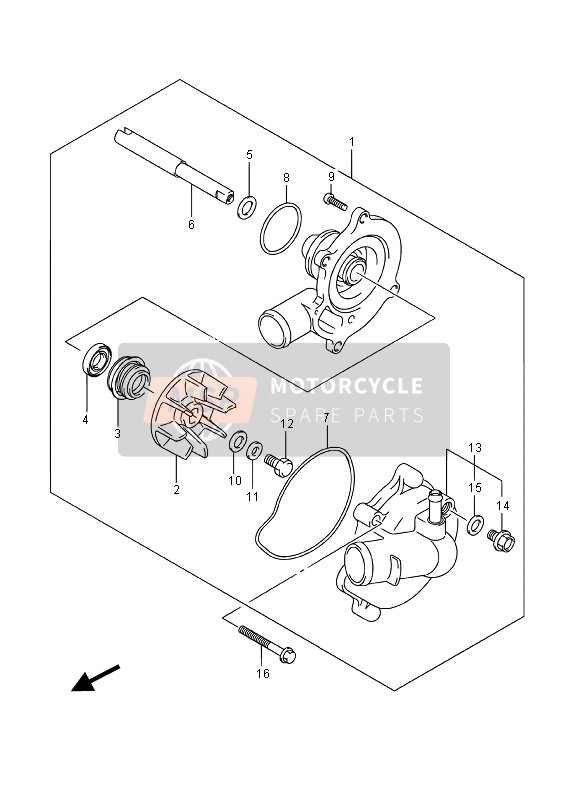 Suzuki GSX-R1000A 2016 Water Pump for a 2016 Suzuki GSX-R1000A