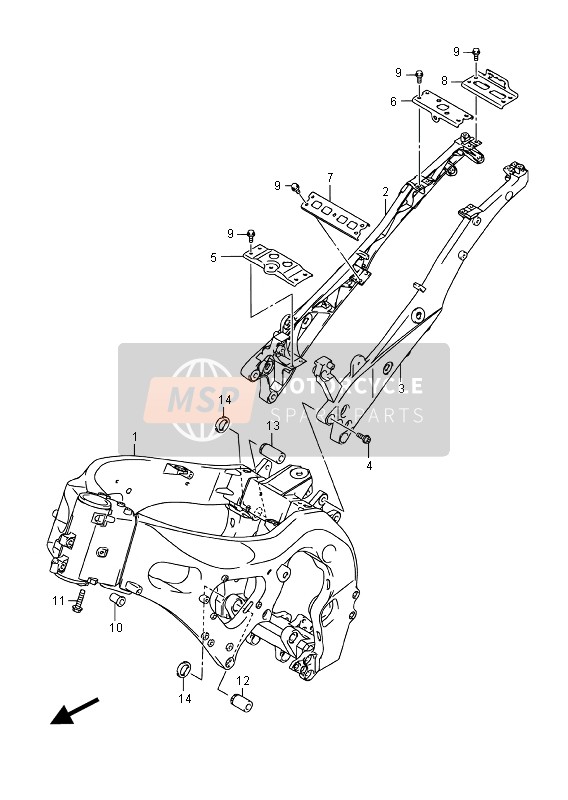 Suzuki GSX-R1000A 2016 Frame (GSX-R1000) voor een 2016 Suzuki GSX-R1000A