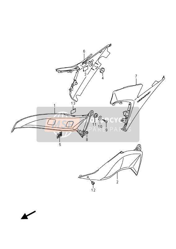 Suzuki GSX-R1000A 2016 SEITLICHE ABDECKUNG UNTEN für ein 2016 Suzuki GSX-R1000A
