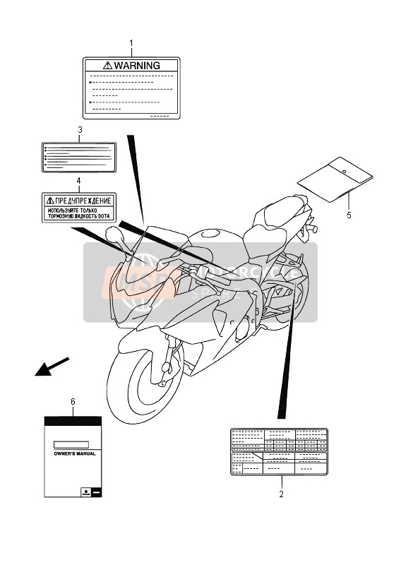 Suzuki GSX-R1000A 2016 Étiquette (GSX-R1000UF) pour un 2016 Suzuki GSX-R1000A