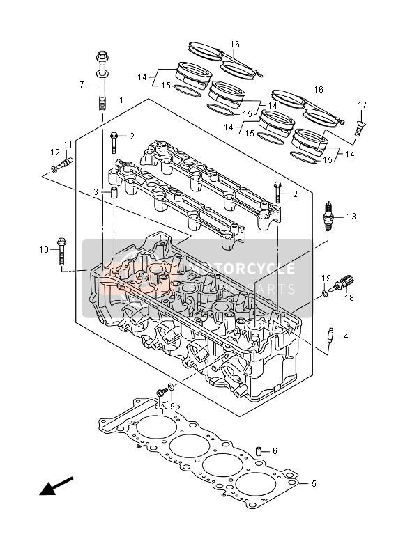 1110021H50, Tete Cylindre, Suzuki, 6