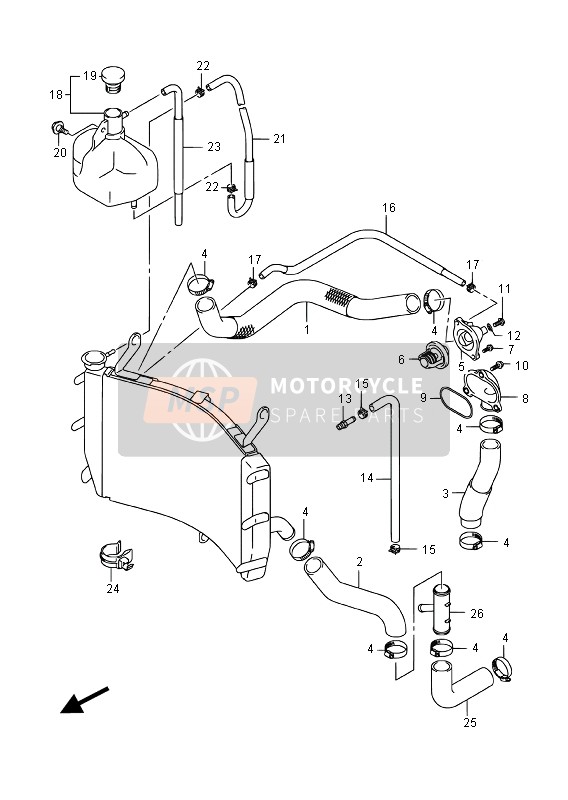 1785504K00, Hose,Rdtr Outlet No.2, Suzuki, 0