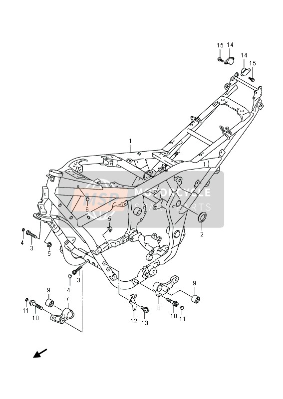 Suzuki GSF1250SA BANDIT 2014 Frame voor een 2014 Suzuki GSF1250SA BANDIT