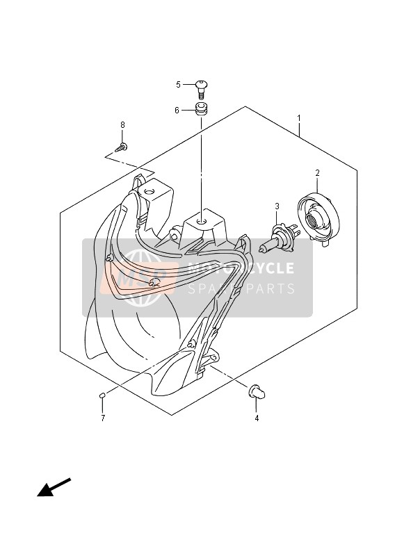 Suzuki GSX-S1000(A) 2016 Headlamp for a 2016 Suzuki GSX-S1000(A)