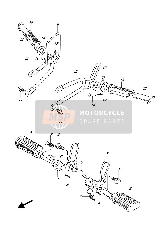 Suzuki RV125 2016 Voetsteun voor een 2016 Suzuki RV125