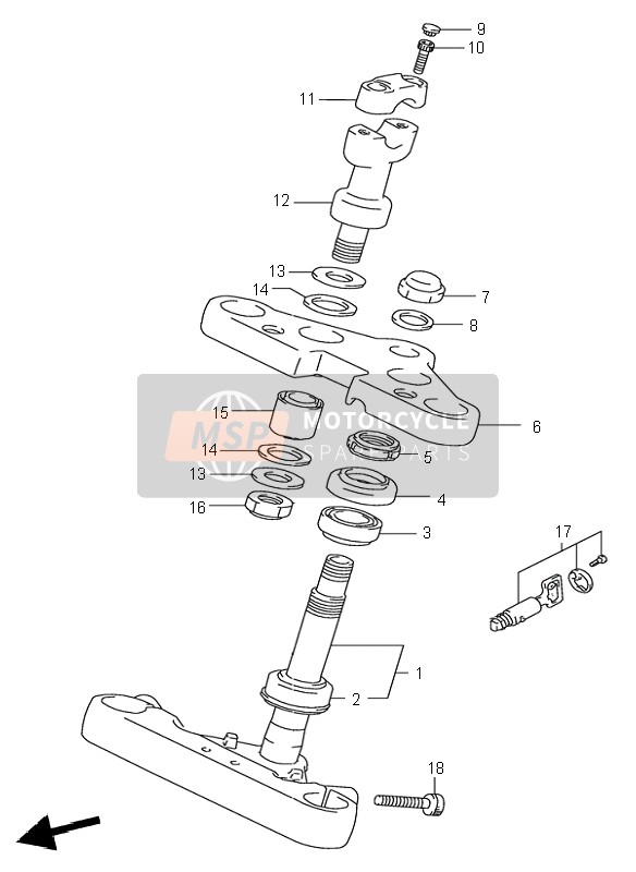 Suzuki VS800 INTRUDER 1996 Steering Stem for a 1996 Suzuki VS800 INTRUDER