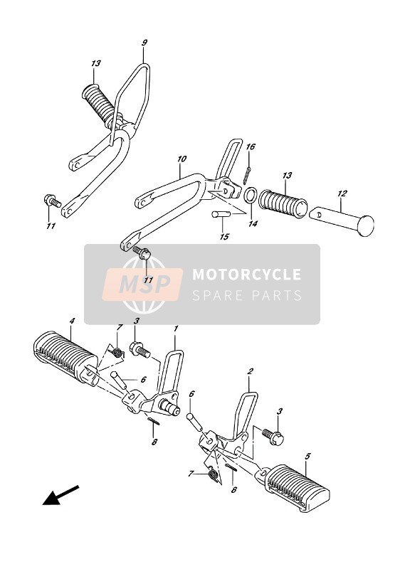 Suzuki RV200 2016 Reposapiés para un 2016 Suzuki RV200