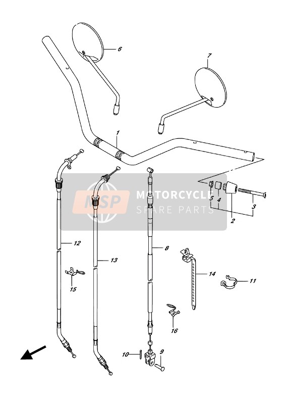 5862013G12, Guide, Clutch Cable, Suzuki, 2