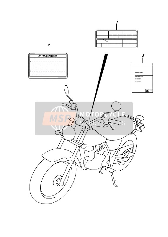 Suzuki RV200 2016 Etiqueta (E19) para un 2016 Suzuki RV200