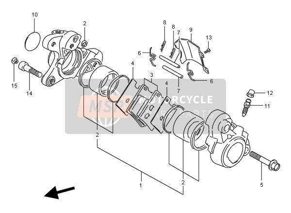 Suzuki VS800 INTRUDER 1996 Front Caliper for a 1996 Suzuki VS800 INTRUDER