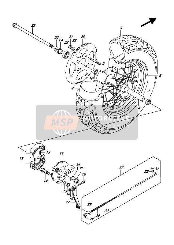 6471113G00, As,Achter, Suzuki, 2