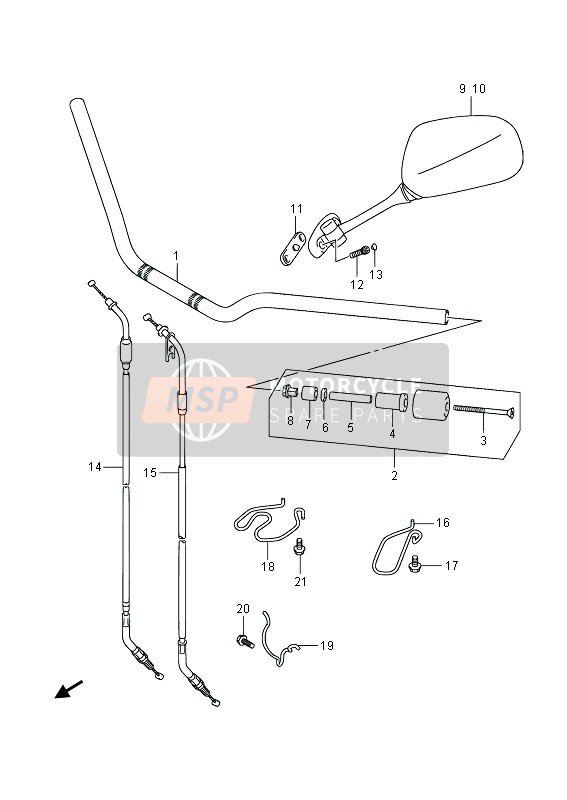 Suzuki GSF1250SA BANDIT 2014 Handlebar for a 2014 Suzuki GSF1250SA BANDIT