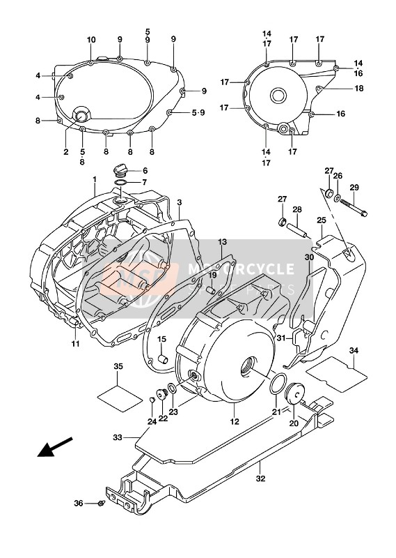 Suzuki VL800 INTRUDER 2016 Crankcase Cover (VL800UE 19) for a 2016 Suzuki VL800 INTRUDER