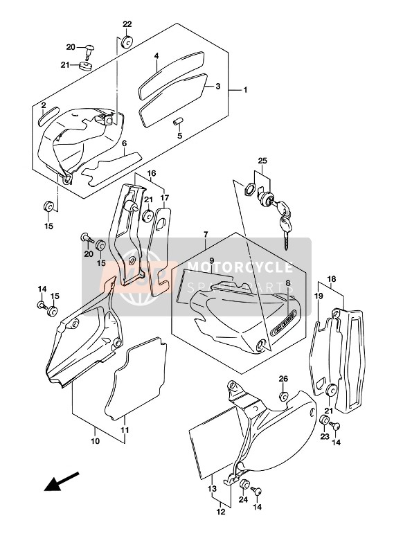 Suzuki VL800 INTRUDER 2016 Couverture de cadre (VL800UE E19) pour un 2016 Suzuki VL800 INTRUDER