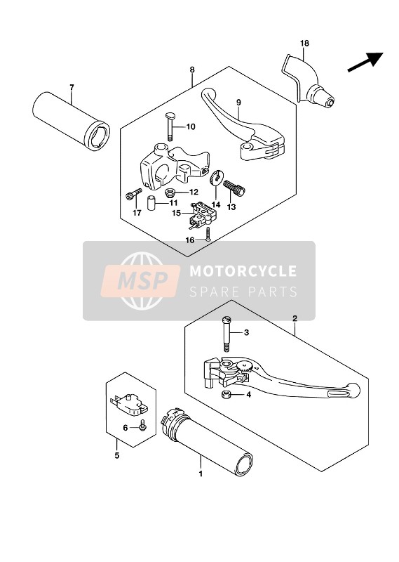 Suzuki VL800 INTRUDER 2016 Palanca de la manija para un 2016 Suzuki VL800 INTRUDER