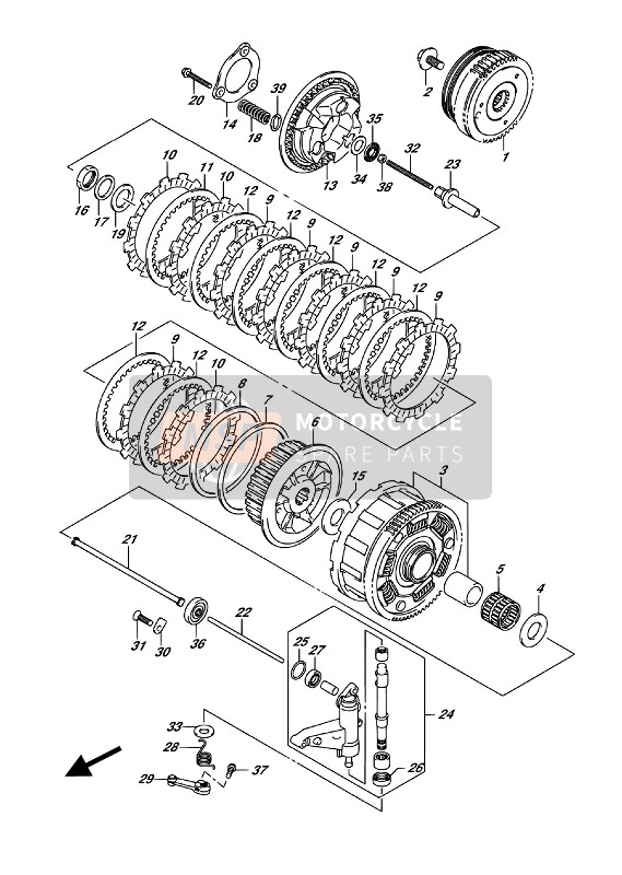 2141231J00, Bolt,Clutch Spring, Suzuki, 2