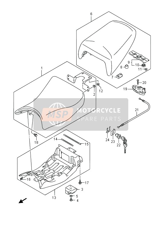 Suzuki GSF1250SA BANDIT 2014 Asiento para un 2014 Suzuki GSF1250SA BANDIT