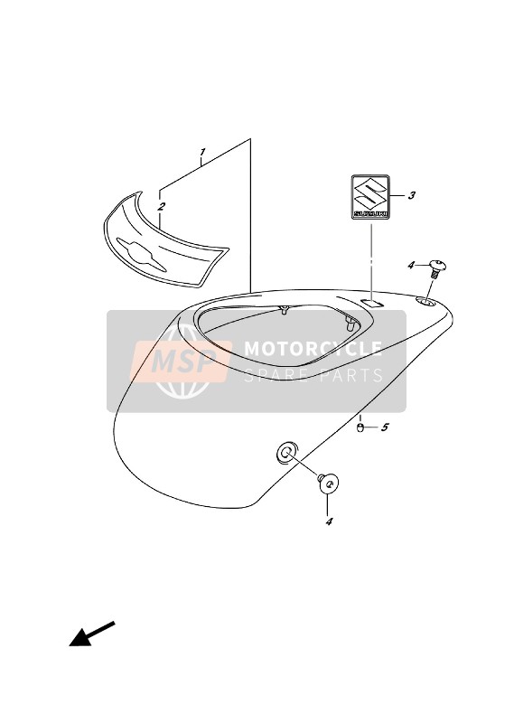 Suzuki VL1500T INTRUDER 2016 Couvercle avant du réservoir de carburant pour un 2016 Suzuki VL1500T INTRUDER