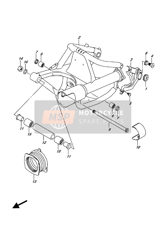 Suzuki VL1500T INTRUDER 2016 Bras oscillant arrière pour un 2016 Suzuki VL1500T INTRUDER