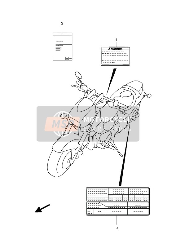 Suzuki VZ800 INTRUDER 2016 ETIKETT (VZ800 E02) für ein 2016 Suzuki VZ800 INTRUDER