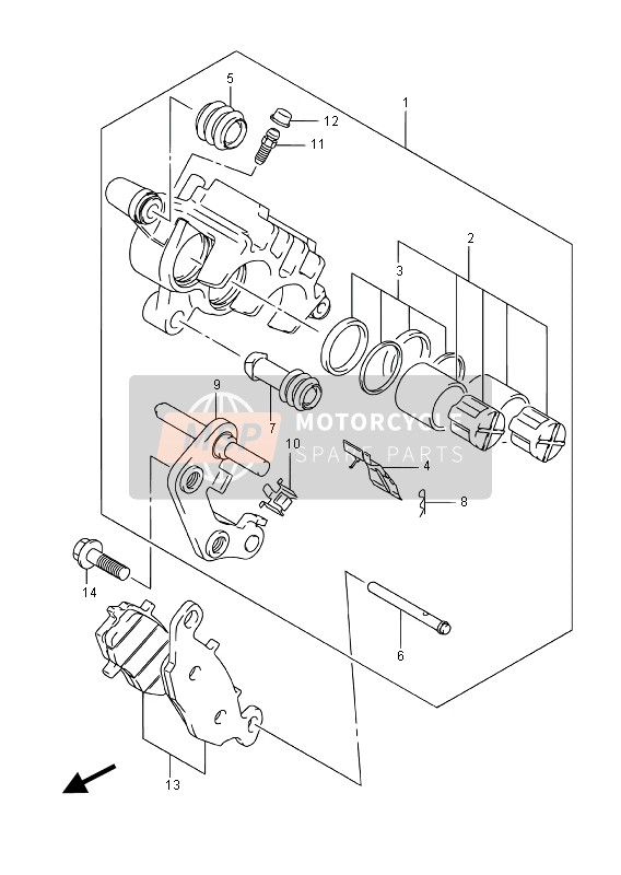 Suzuki VZ800 INTRUDER 2016 BREMSSATTEL VORNE für ein 2016 Suzuki VZ800 INTRUDER