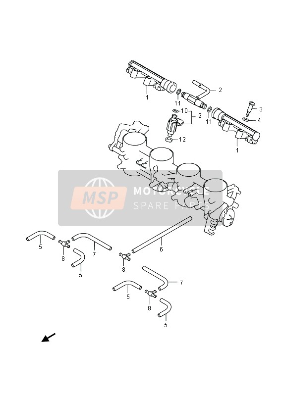 Suzuki GSR750(A) 2014 Tuyau de corps de papillon & Mixte pour un 2014 Suzuki GSR750(A)