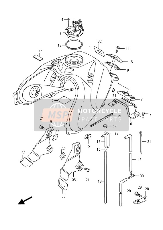 4454506G00, Rubber,Tank, Suzuki, 1