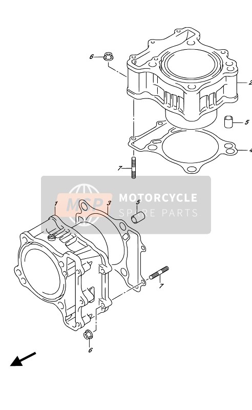 Suzuki DL650A(XA) V-STROM 2017 Cilindro per un 2017 Suzuki DL650A(XA) V-STROM