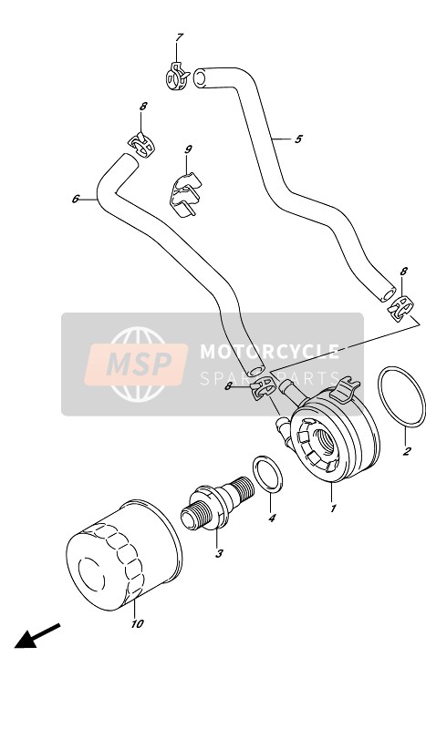 Suzuki DL650A(XA) V-STROM 2017 Oil Cooler for a 2017 Suzuki DL650A(XA) V-STROM