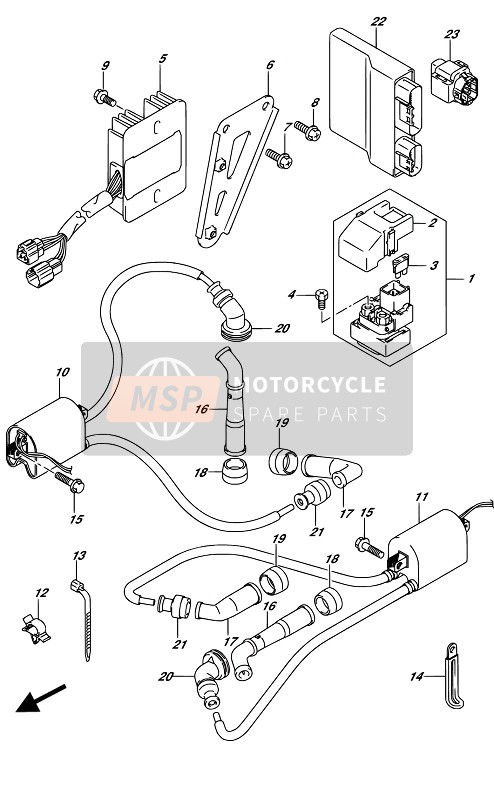 Suzuki DL650A(XA) V-STROM 2017 Elektrisch (DL650A) voor een 2017 Suzuki DL650A(XA) V-STROM