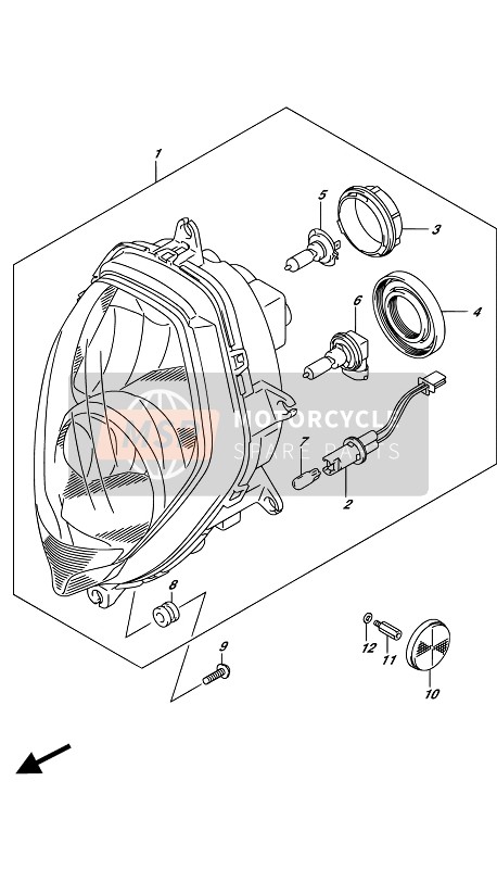 Suzuki DL650A(XA) V-STROM 2017 Lampada frontale per un 2017 Suzuki DL650A(XA) V-STROM