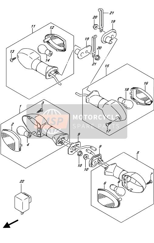 Suzuki DL650A(XA) V-STROM 2017 BLINKER für ein 2017 Suzuki DL650A(XA) V-STROM