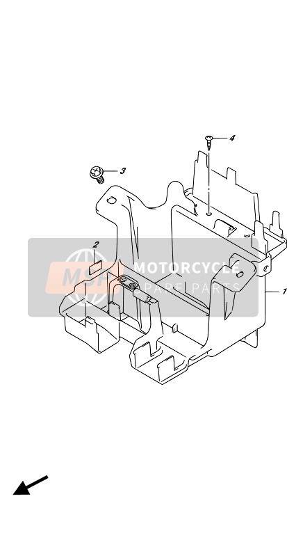 Suzuki DL650A(XA) V-STROM 2017 Battery Holder for a 2017 Suzuki DL650A(XA) V-STROM