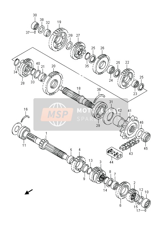 Suzuki GSR750(A) 2014 Transmissie voor een 2014 Suzuki GSR750(A)