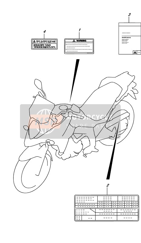 Suzuki DL650A(XA) V-STROM 2017 Label (DL650A) for a 2017 Suzuki DL650A(XA) V-STROM