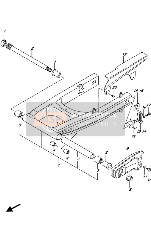 Suzuki DL650A(XA) V-STROM 2017 Rear Swing Arm for a 2017 Suzuki DL650A(XA) V-STROM