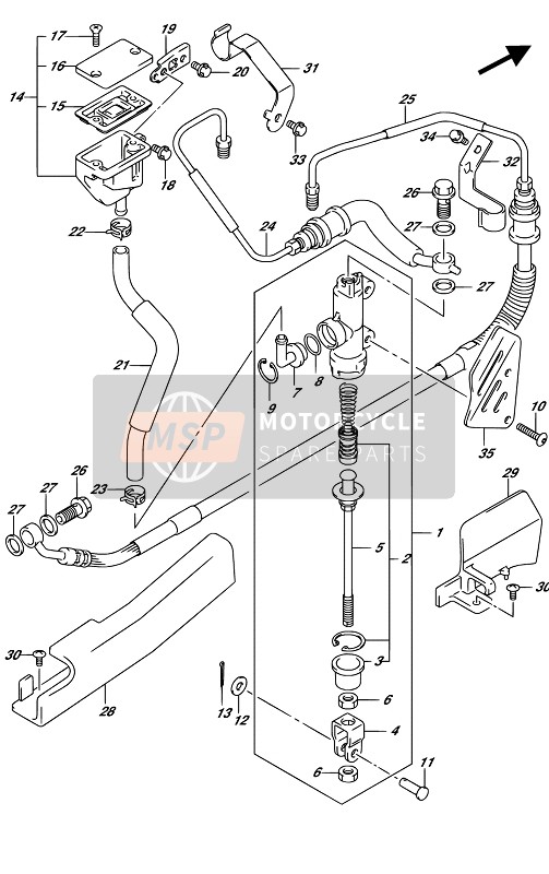 Suzuki DL650A(XA) V-STROM 2017 Rear Master Cylinder for a 2017 Suzuki DL650A(XA) V-STROM