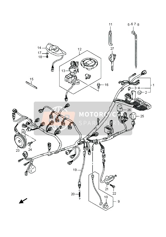 Suzuki GSR750(A) 2014 Wiring Harness (GSR750UE) for a 2014 Suzuki GSR750(A)