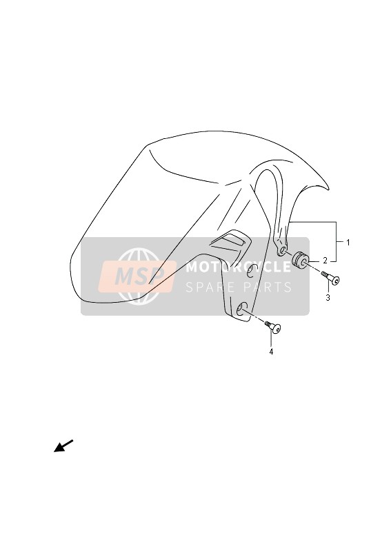 Suzuki GSR750(A) 2014 Guardabarros delantero (GSR750AUE) para un 2014 Suzuki GSR750(A)