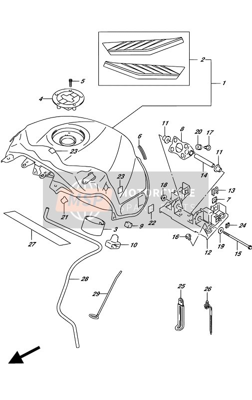 4442317K02, Hose,Fuel Tank Water Drain, Suzuki, 1