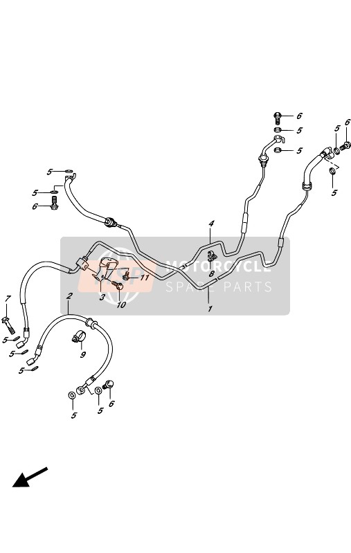 5940017K11, Hose Assy,Fr Br, Suzuki, 0